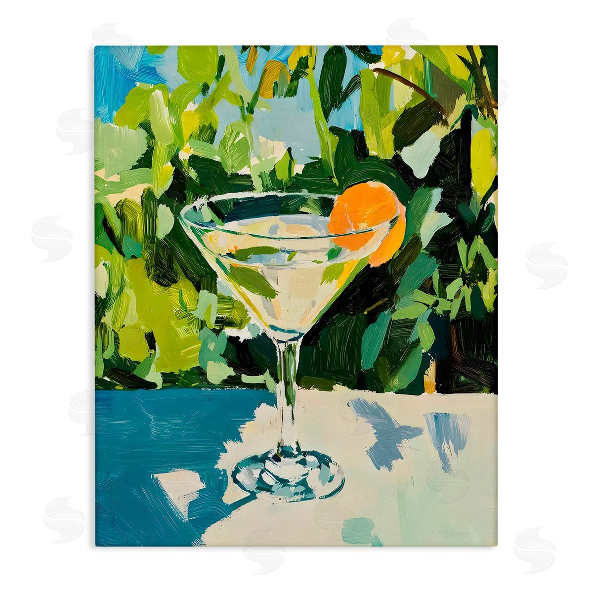 Riley B Summer Cocktail with Orange Canvas Wall Art Print
