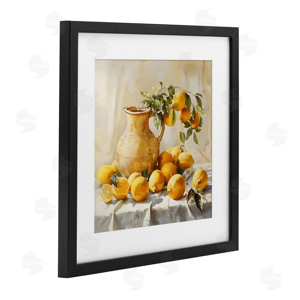 LSR Creative Studio Vintage Lemons and Pitcher Canvas Wall Art Print
