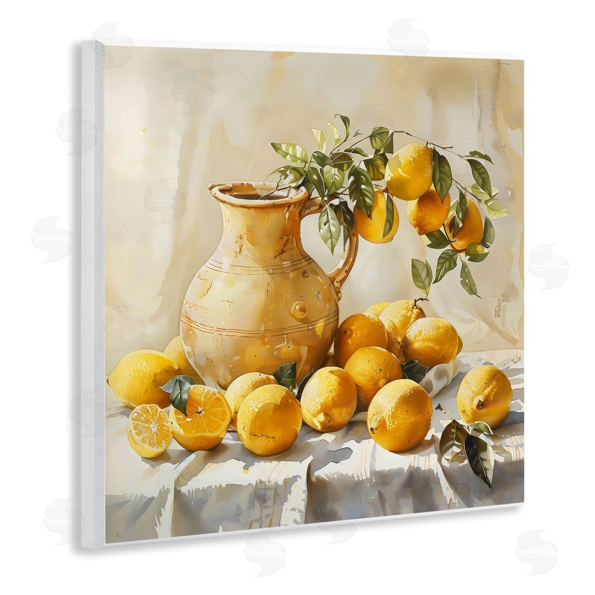 LSR Creative Studio Vintage Lemons and Pitcher Canvas Wall Art Print