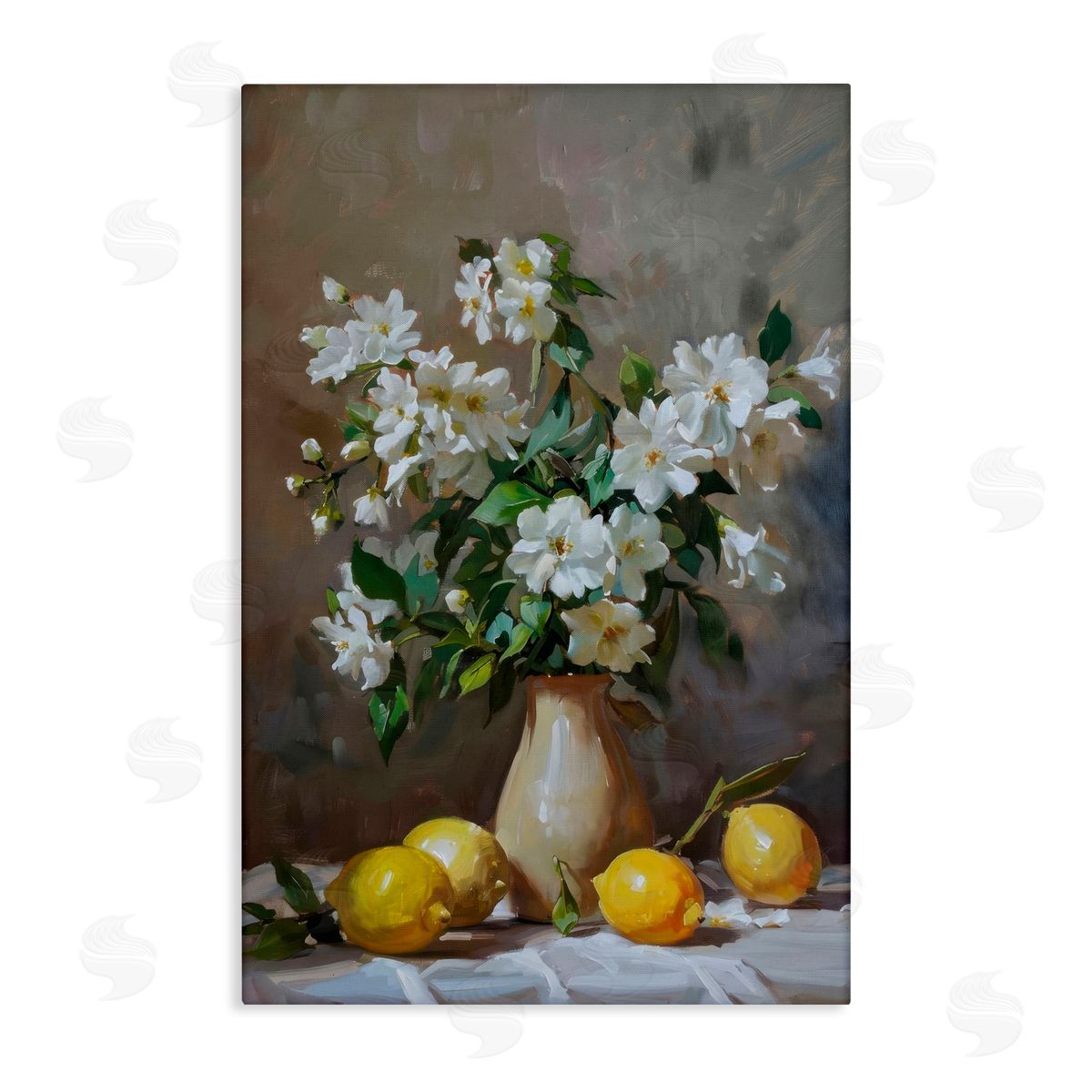 LSR Design Studio Floral Lemons Still Life Canvas Wall Art Print