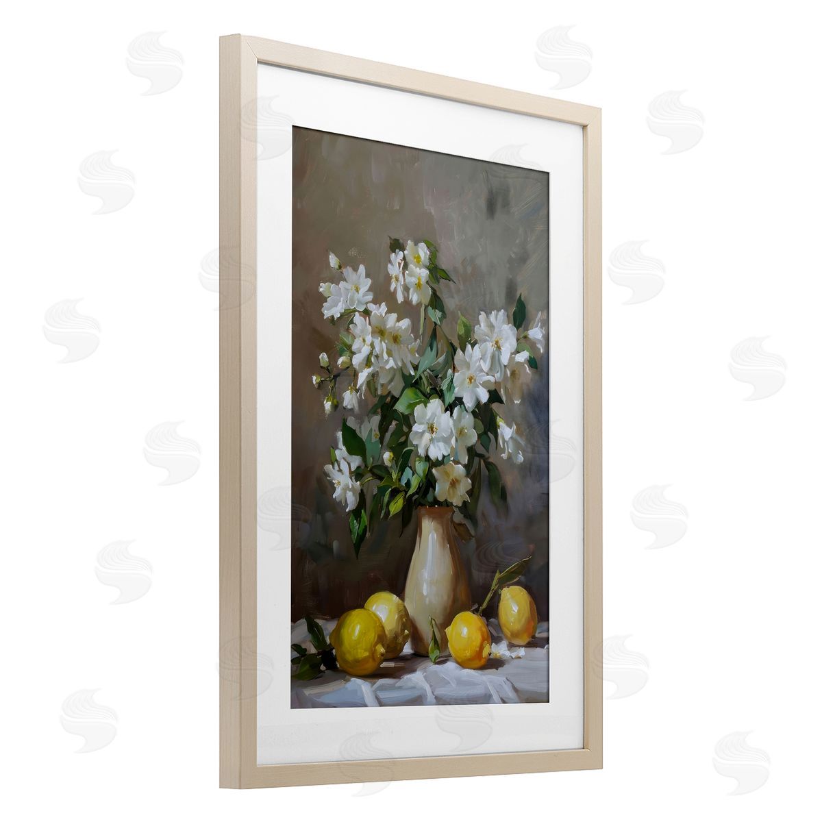 LSR Design Studio Floral Lemons Still Life Canvas Wall Art Print