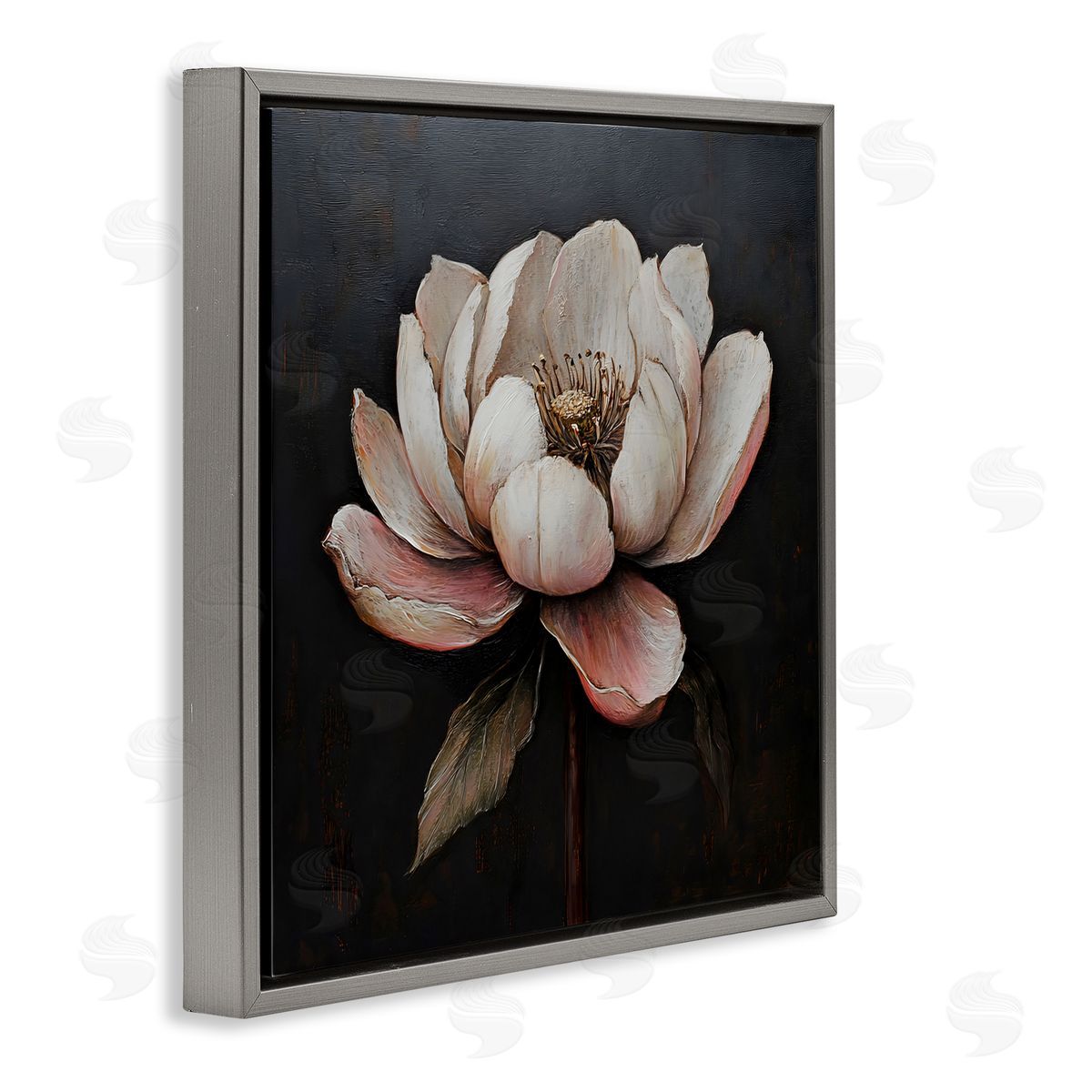 LSR Creative Studio Vintage Lotus Flower Canvas Wall Art Print