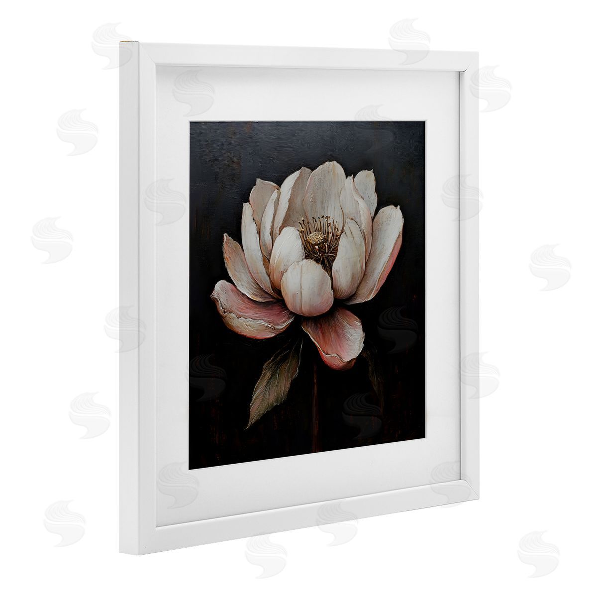 LSR Creative Studio Vintage Lotus Flower Canvas Wall Art Print