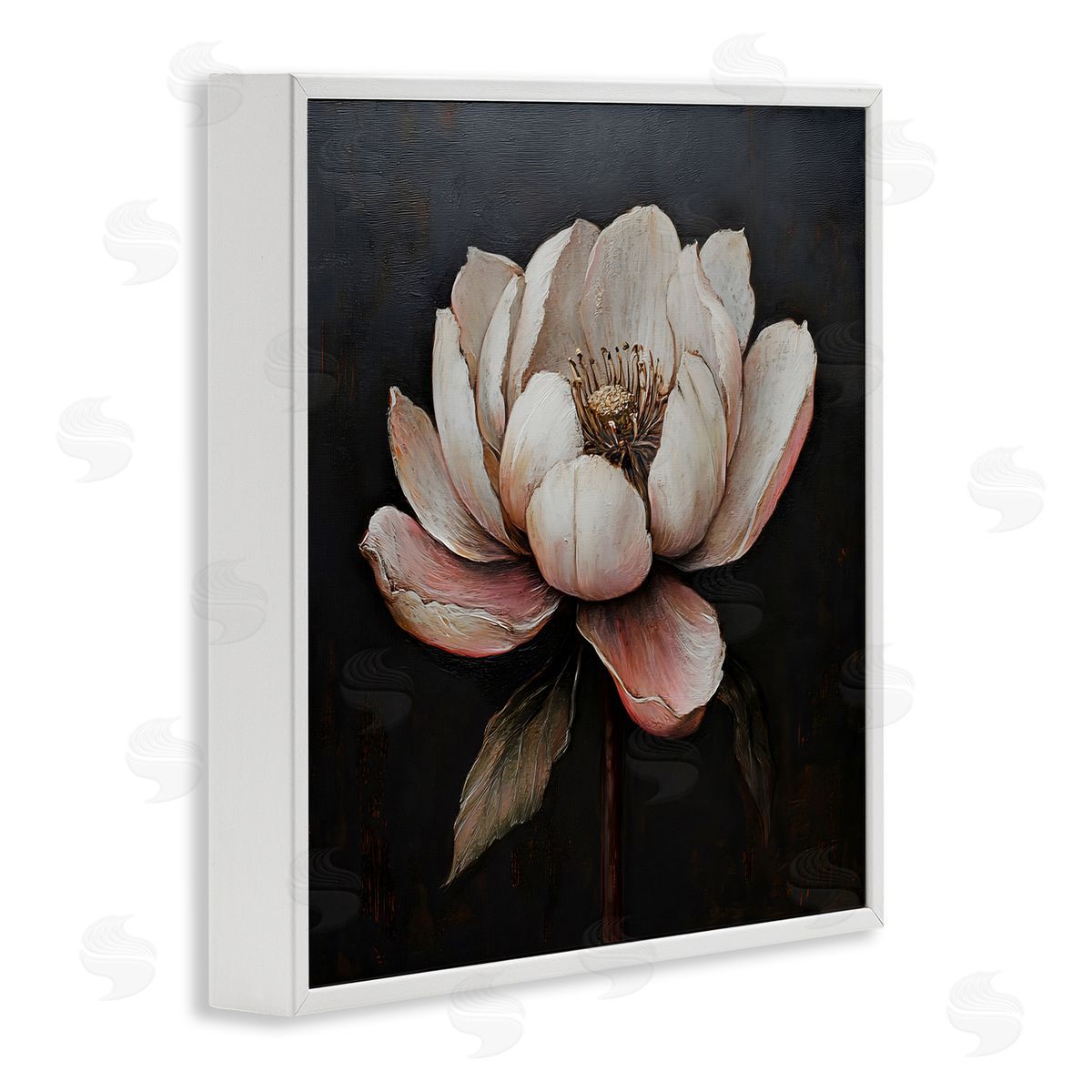 LSR Creative Studio Vintage Lotus Flower Canvas Wall Art Print