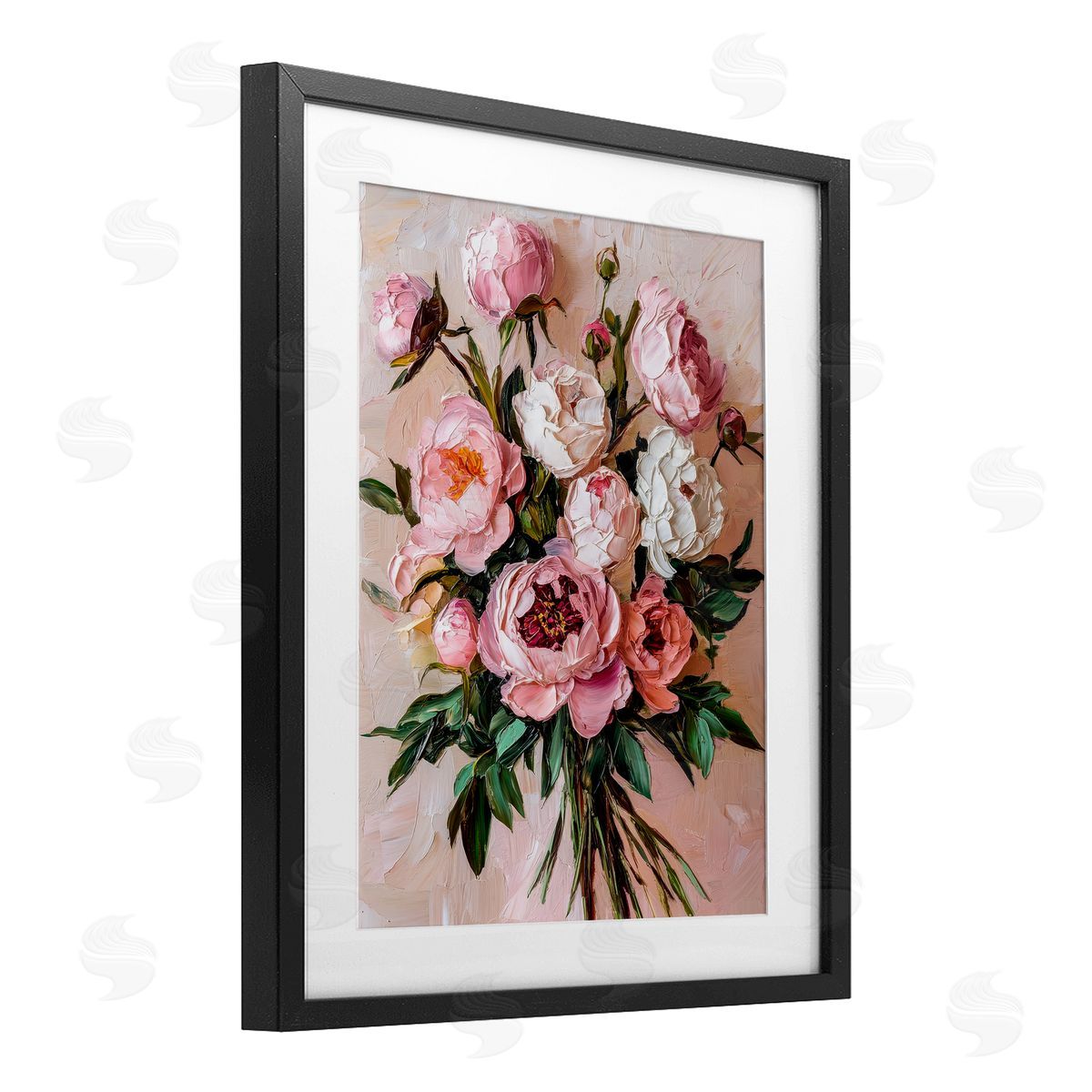 Petal Prints Design Romantic Peonies Bouquet Canvas Wall Art Print