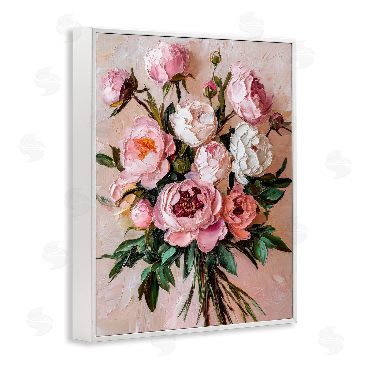 Petal Prints Design Romantic Peonies Bouquet Canvas Wall Art Print