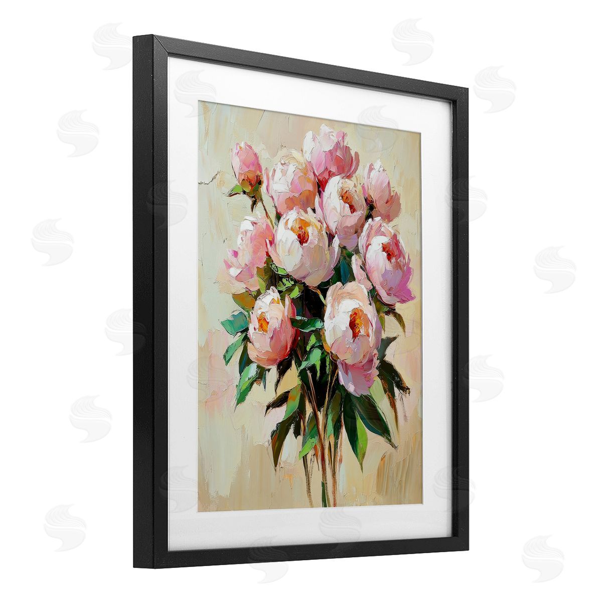 Petal Prints Design Sunshine Peonies Bouquet Canvas Wall Art Print