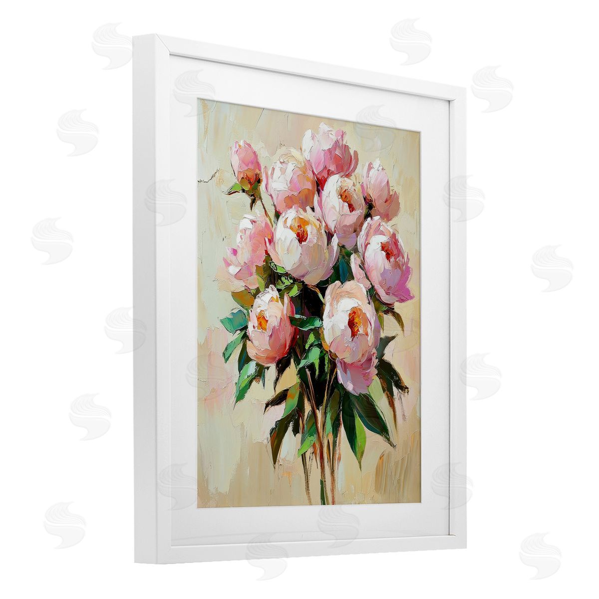 Petal Prints Design Sunshine Peonies Bouquet Canvas Wall Art Print