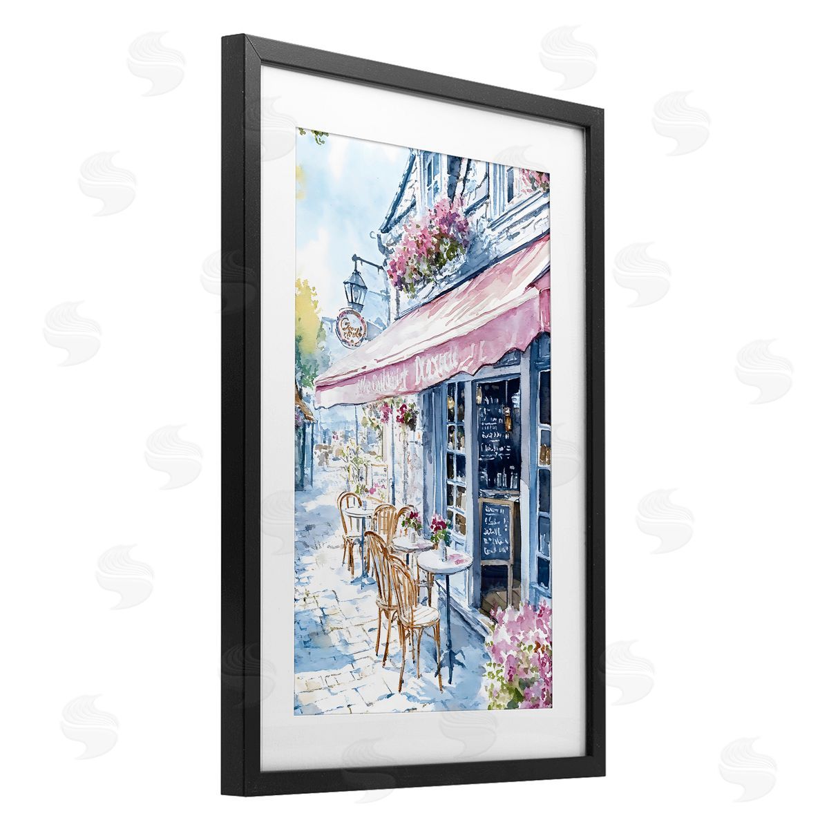 LSR Creative Studio Quaint Cafe in Pastel Canvas Wall Art Print