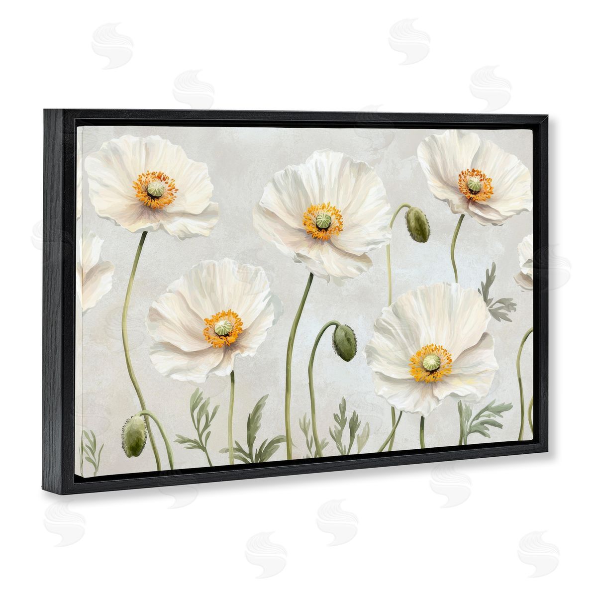 Petal Prints Design Buds And Daisies Floral Canvas Wall Art Print