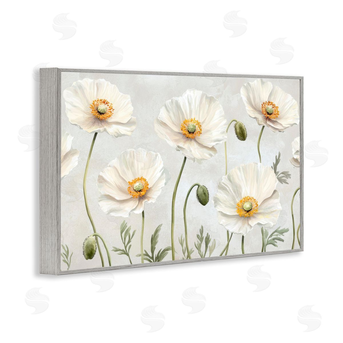 Petal Prints Design Buds And Daisies Floral Canvas Wall Art Print