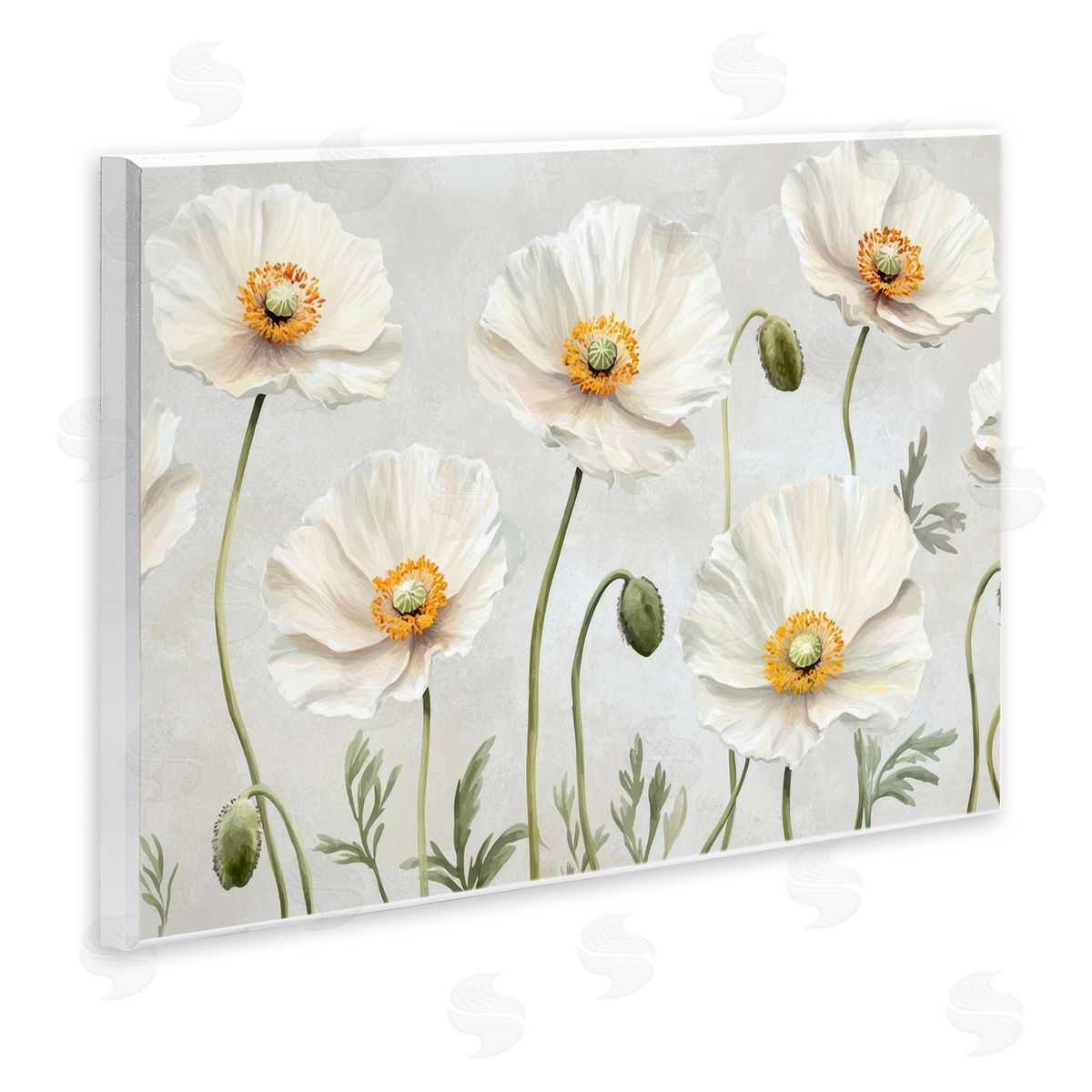Petal Prints Design Buds And Daisies Floral Canvas Wall Art Print