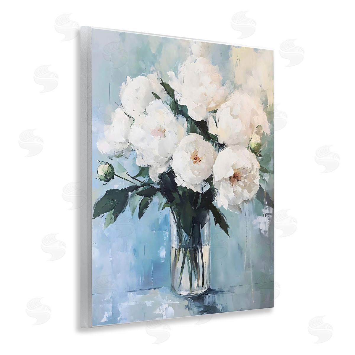 LSR Creative Studio Vase Of White Peonies Canvas Wall Art Print