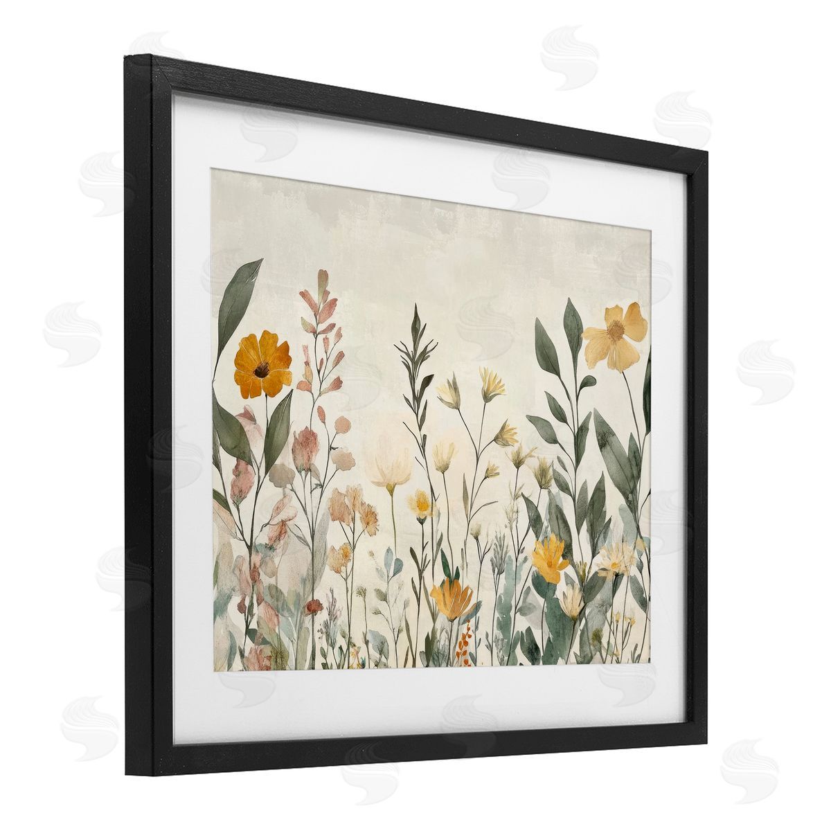 Petal Prints Design Shades Of Yellow Flowers Canvas Wall Art Print
