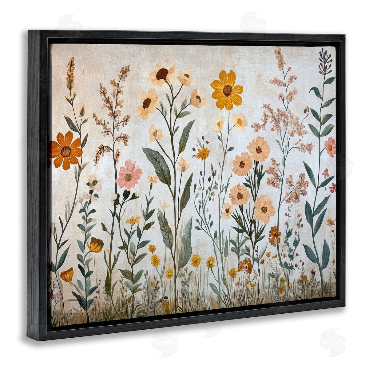 Petal Prints Design Growing Tall Wildflowers Canvas Wall Art Print