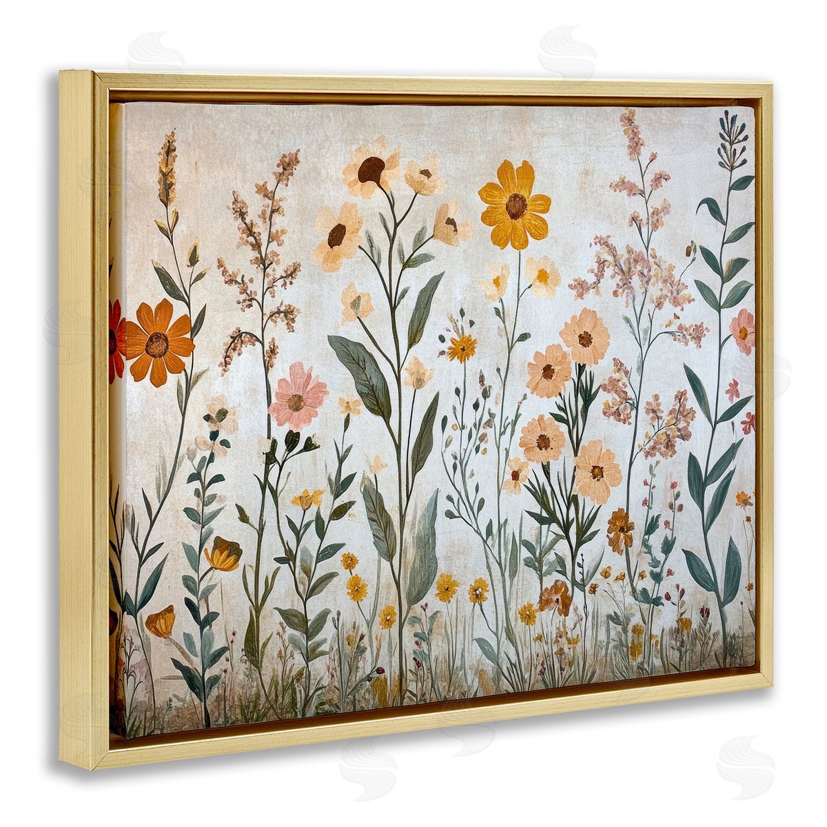 Petal Prints Design Growing Tall Wildflowers Canvas Wall Art Print