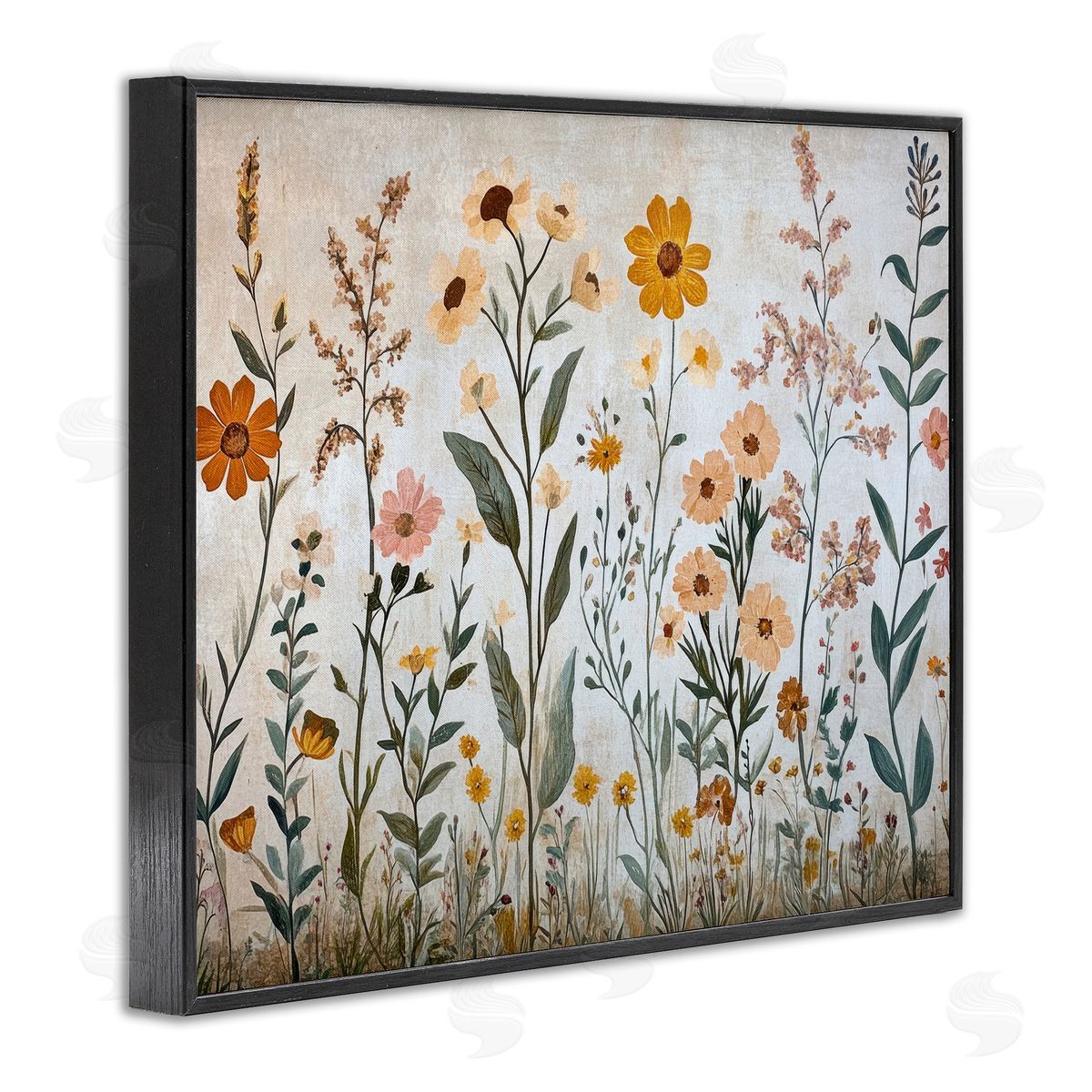 Petal Prints Design Growing Tall Wildflowers Canvas Wall Art Print