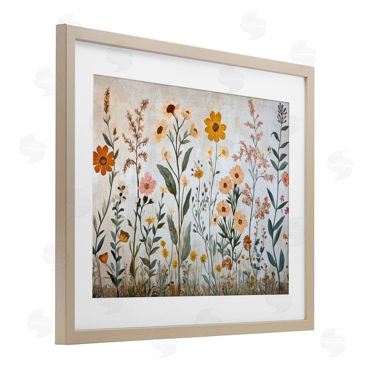 Petal Prints Design Growing Tall Wildflowers Canvas Wall Art Print