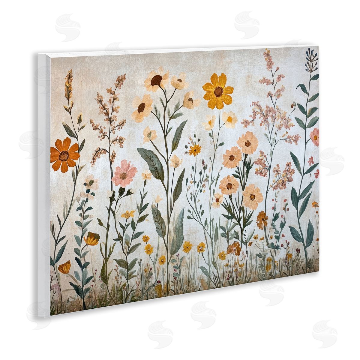 Petal Prints Design Growing Tall Wildflowers Canvas Wall Art Print