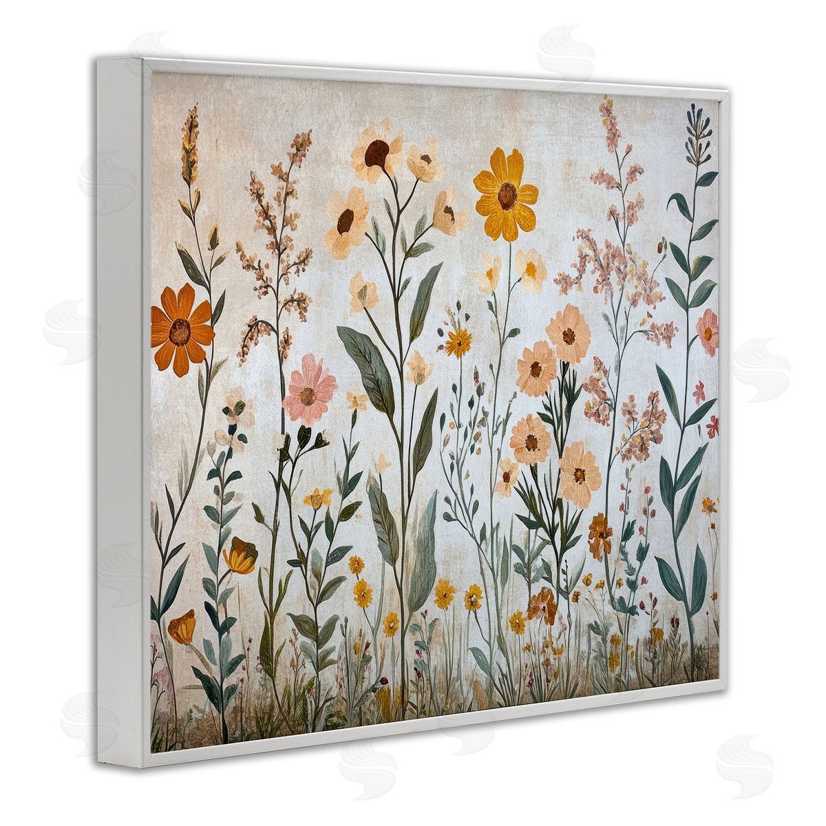 Petal Prints Design Growing Tall Wildflowers Canvas Wall Art Print