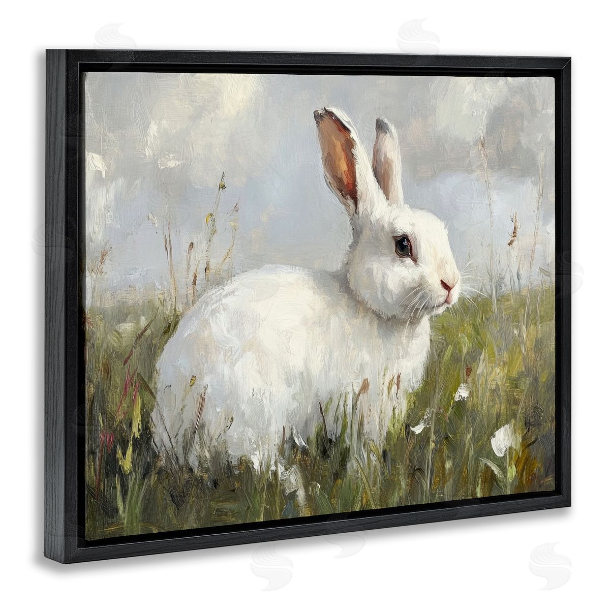 Petal Prints Design Wild Bunny Portrait Canvas Wall Art Print