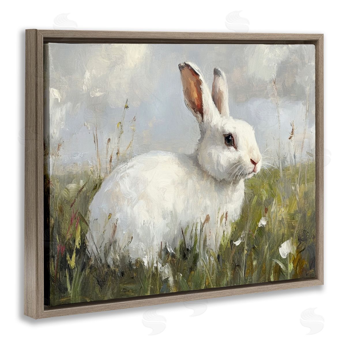 Petal Prints Design Wild Bunny Portrait Canvas Wall Art Print