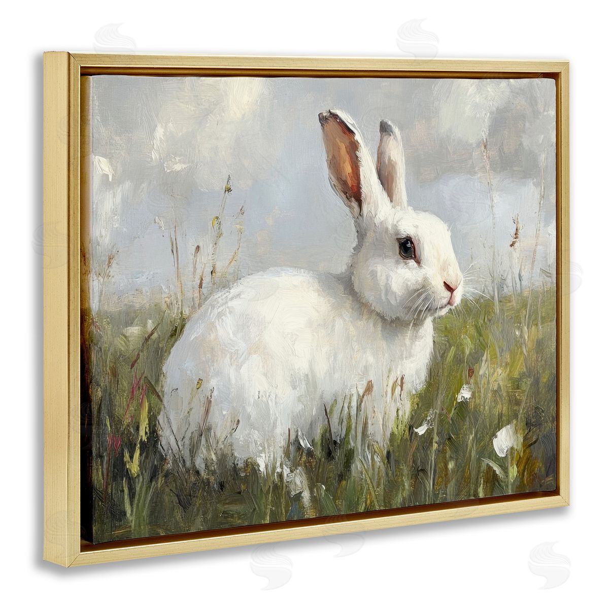 Petal Prints Design Wild Bunny Portrait Canvas Wall Art Print