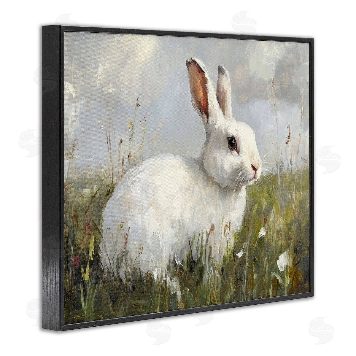 Petal Prints Design Wild Bunny Portrait Canvas Wall Art Print