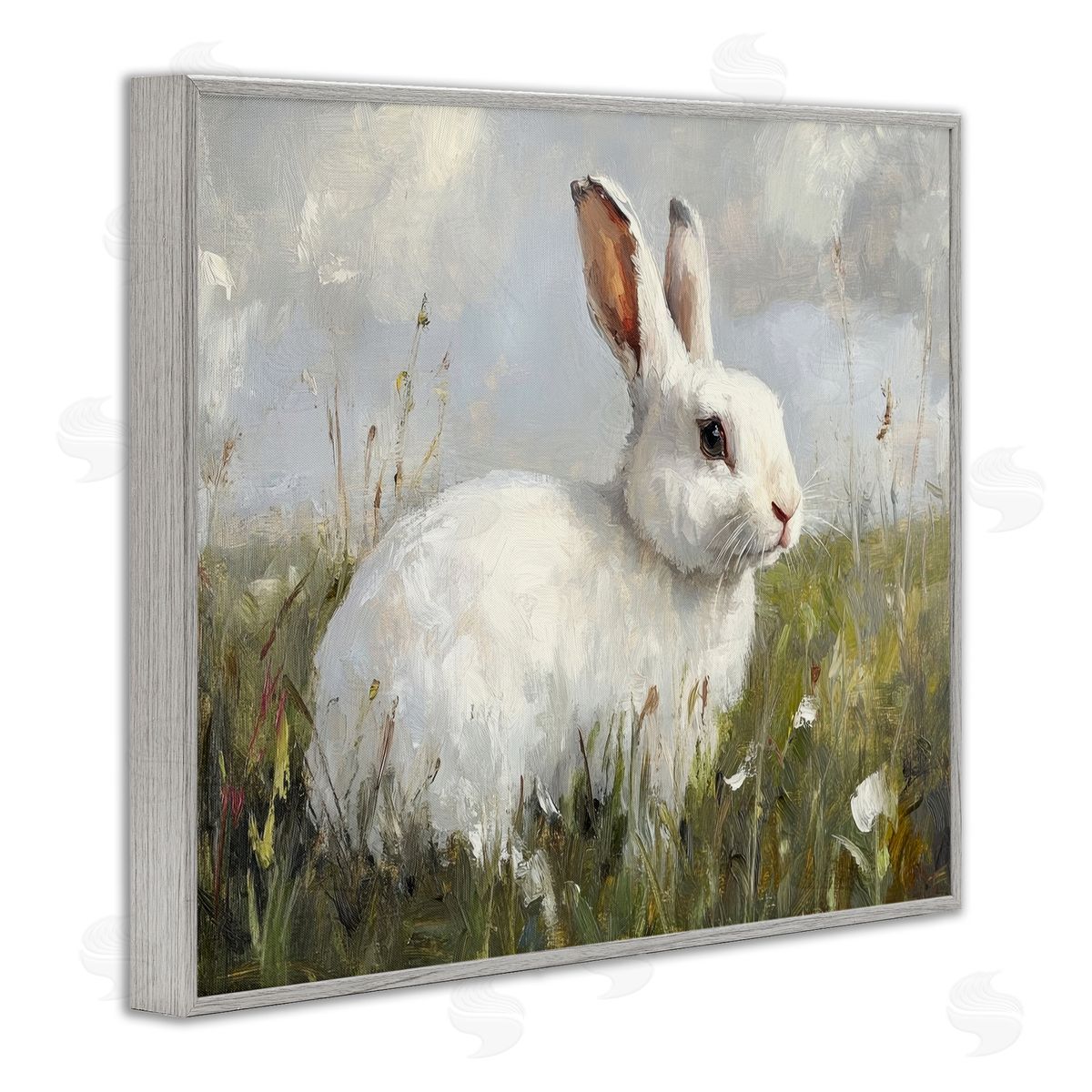 Petal Prints Design Wild Bunny Portrait Canvas Wall Art Print
