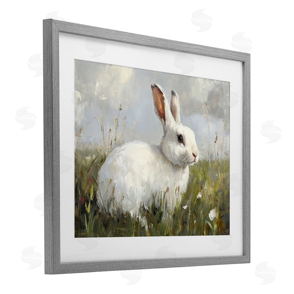 Petal Prints Design Wild Bunny Portrait Canvas Wall Art Print