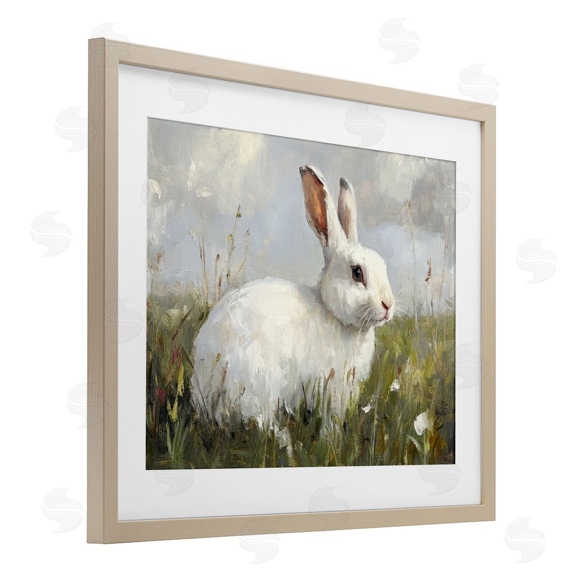 Petal Prints Design Wild Bunny Portrait Canvas Wall Art Print