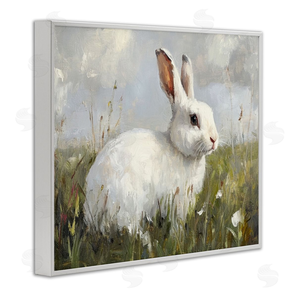 Petal Prints Design Wild Bunny Portrait Canvas Wall Art Print