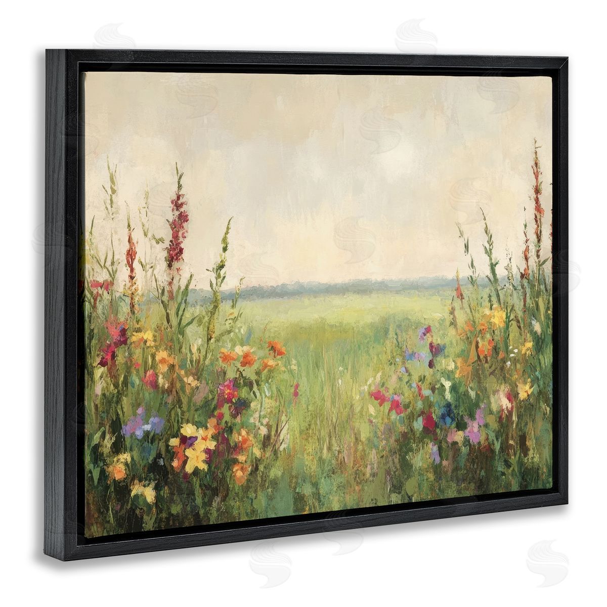 Petal Prints Design Warm Painted Meadow Canvas Wall Art Print