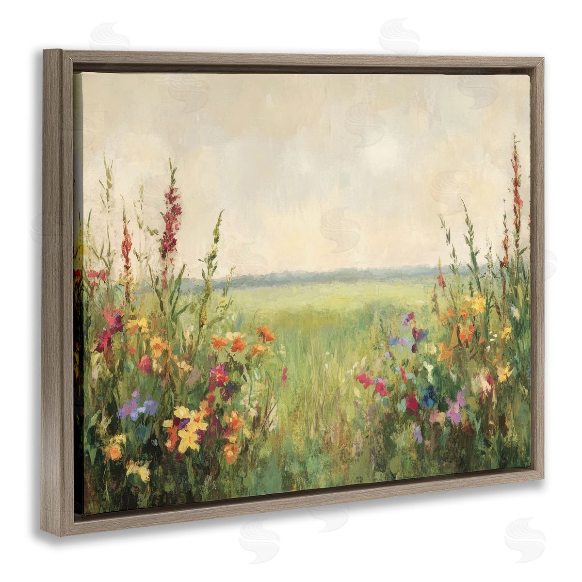 Petal Prints Design Warm Painted Meadow Canvas Wall Art Print