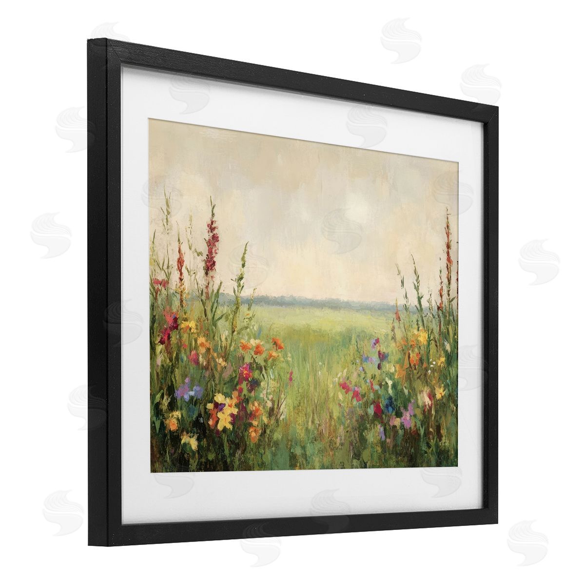 Petal Prints Design Warm Painted Meadow Canvas Wall Art Print
