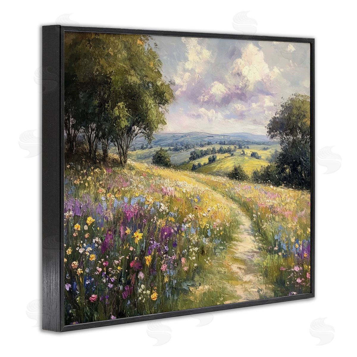 Petal Prints Design Peaceful Path Through Meadow Canvas Wall Art Print
