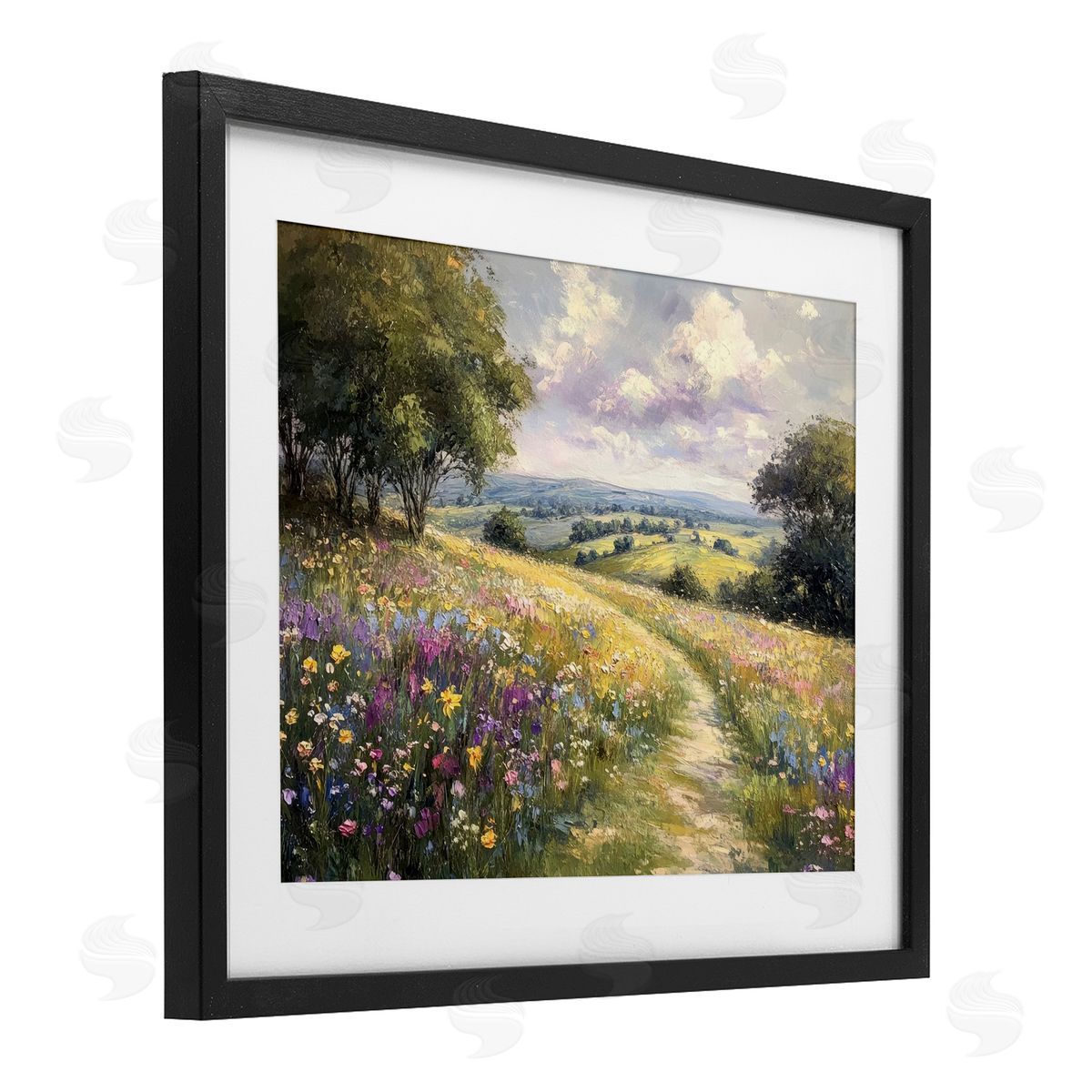 Petal Prints Design Peaceful Path Through Meadow Canvas Wall Art Print