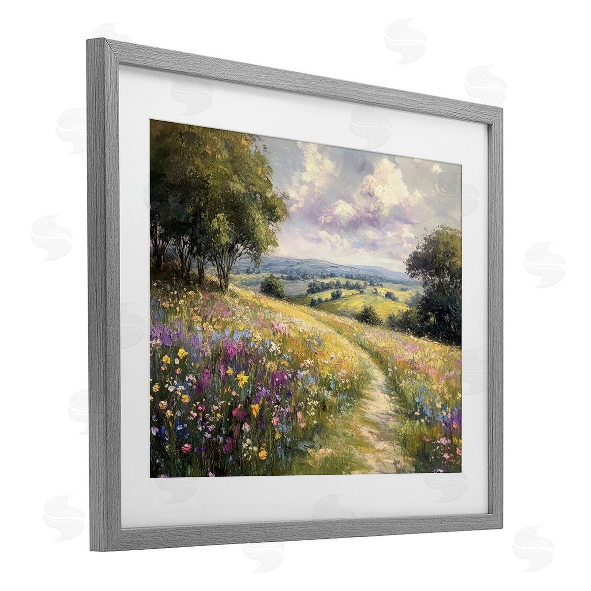 Petal Prints Design Peaceful Path Through Meadow Canvas Wall Art Print