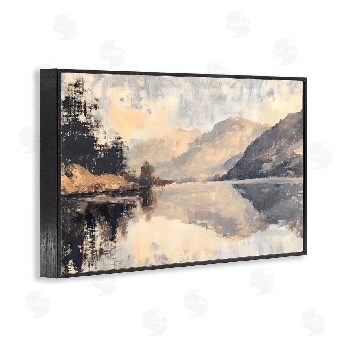 LSR Creative Studio Brushed Mountain Reflection Canvas Wall Art Print