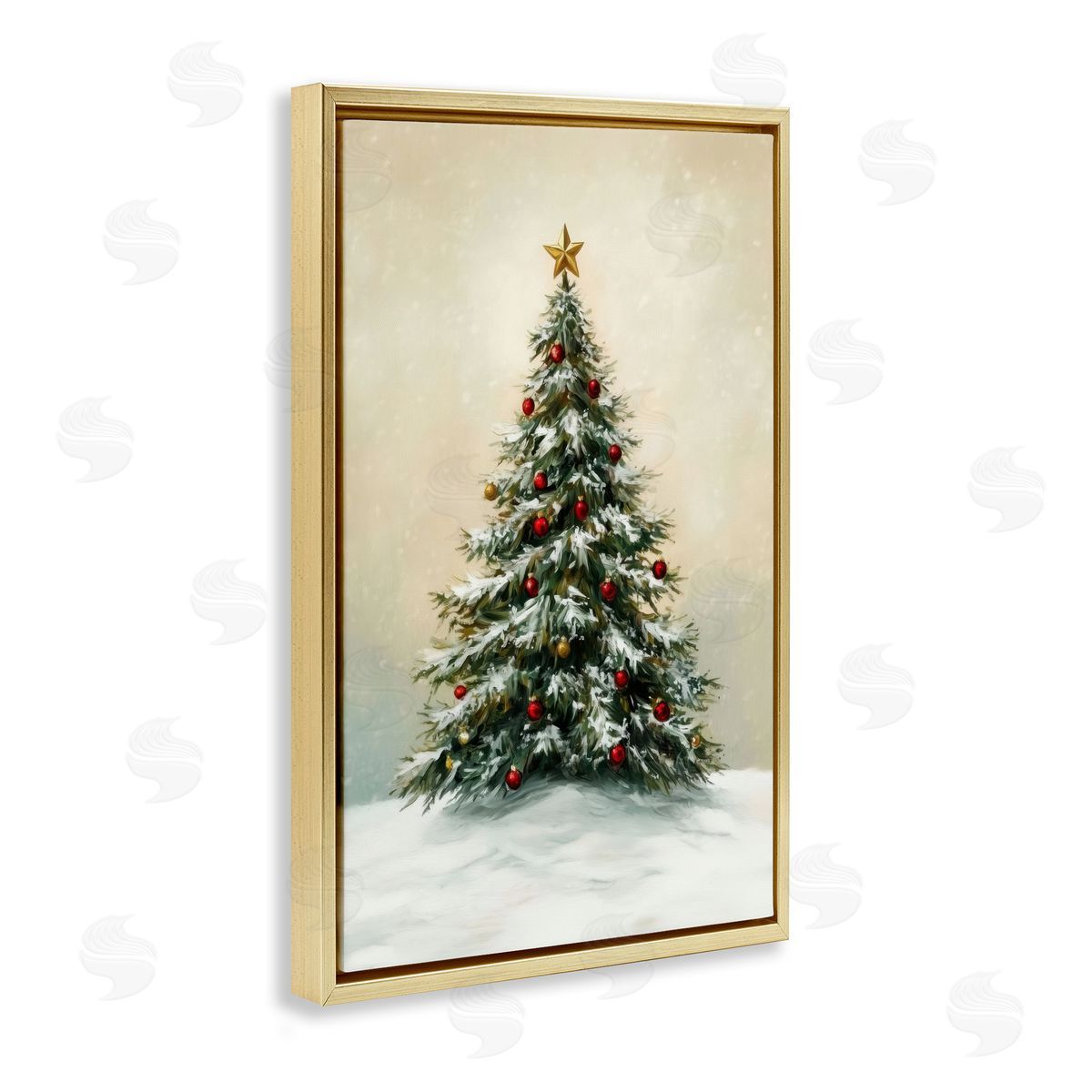LSR Design Studio Winter Tree with Ornaments Canvas Wall Art Print