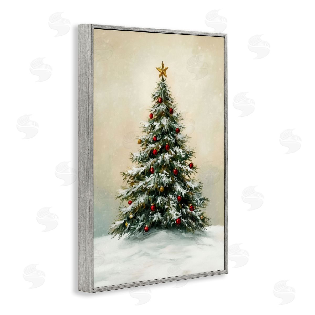 LSR Design Studio Winter Tree with Ornaments Canvas Wall Art Print