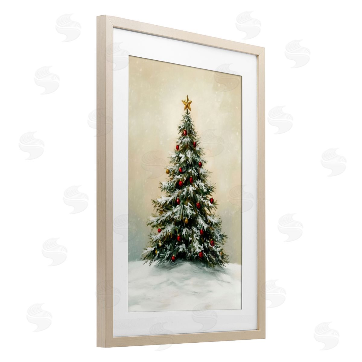 LSR Design Studio Winter Tree with Ornaments Canvas Wall Art Print
