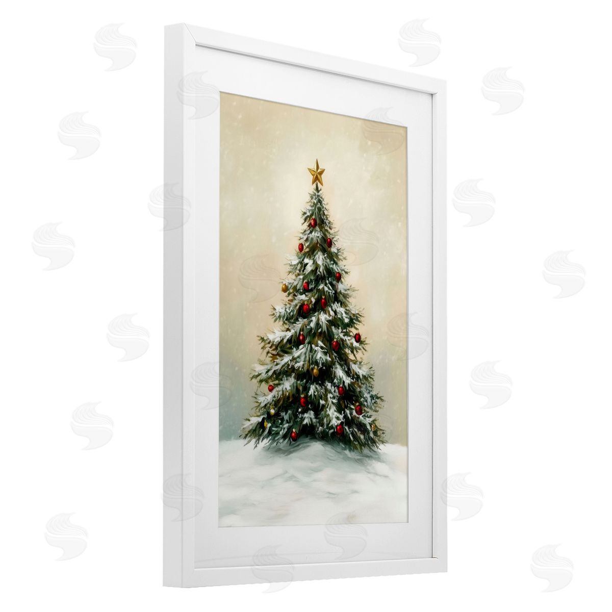 LSR Design Studio Winter Tree with Ornaments Canvas Wall Art Print
