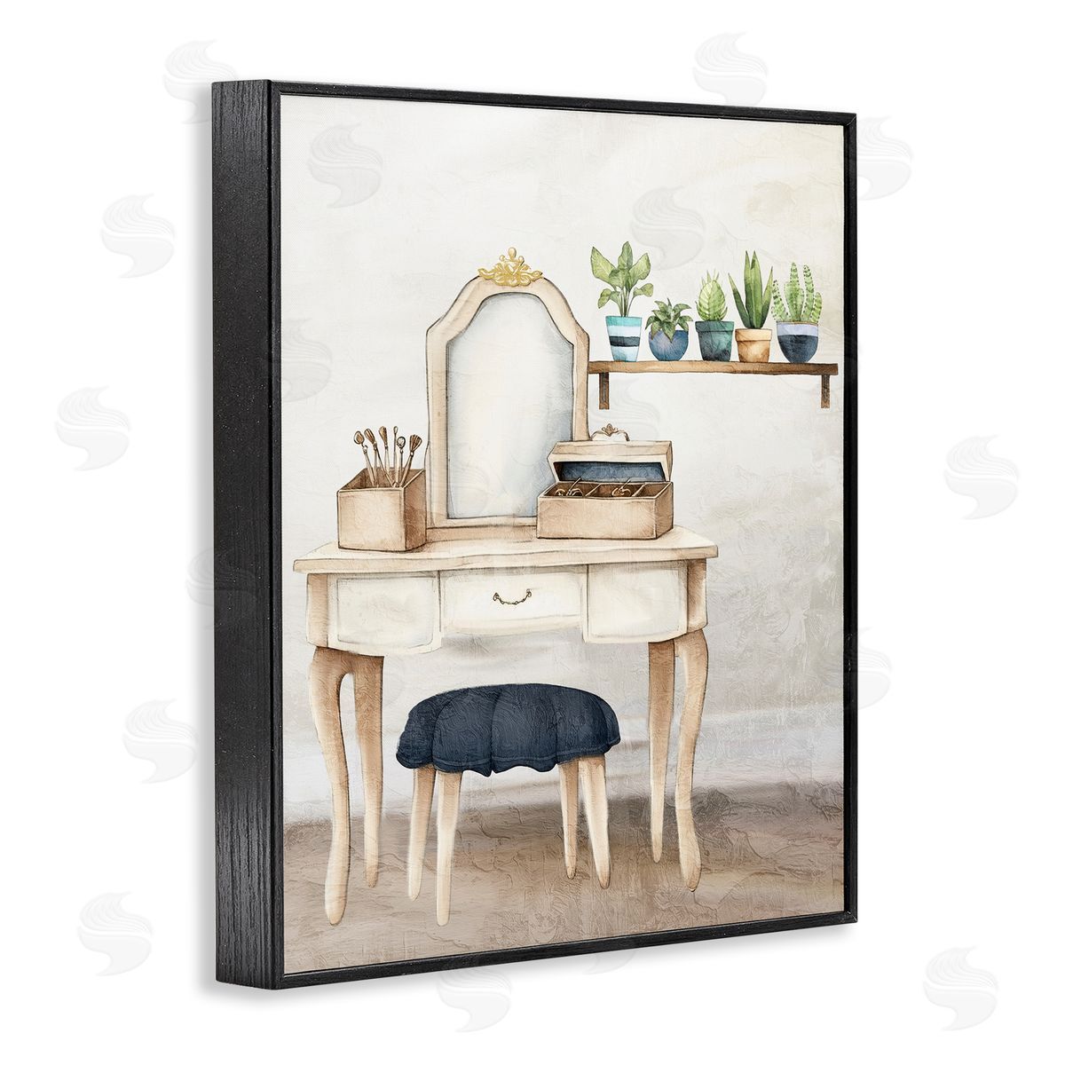 Kim Allen Blue Tub Bathroom Vanity Canvas Wall Art Print