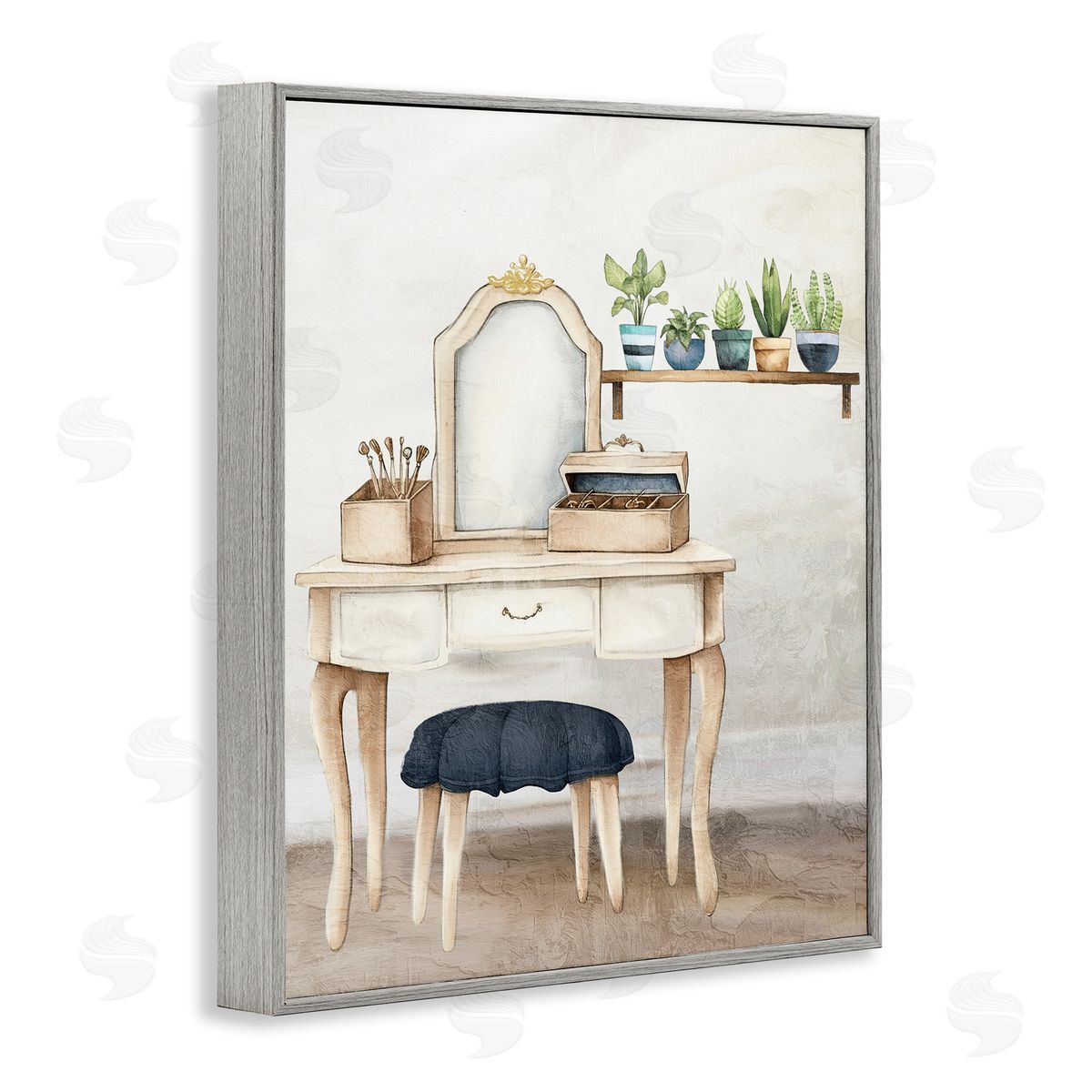 Kim Allen Blue Tub Bathroom Vanity Canvas Wall Art Print
