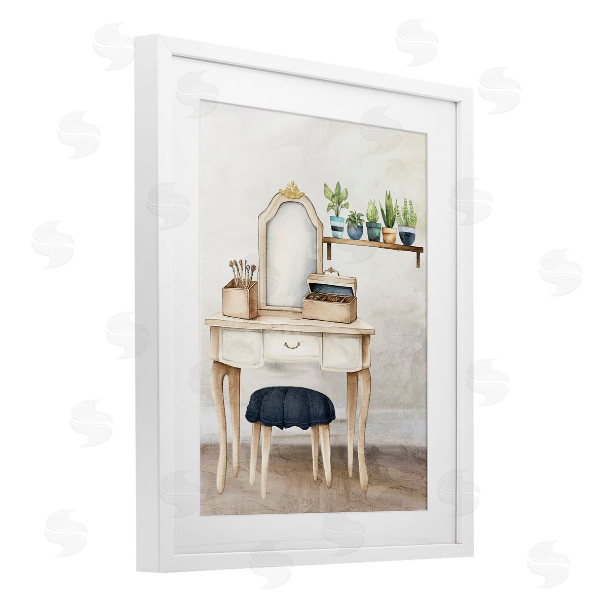Kim Allen Blue Tub Bathroom Vanity Canvas Wall Art Print