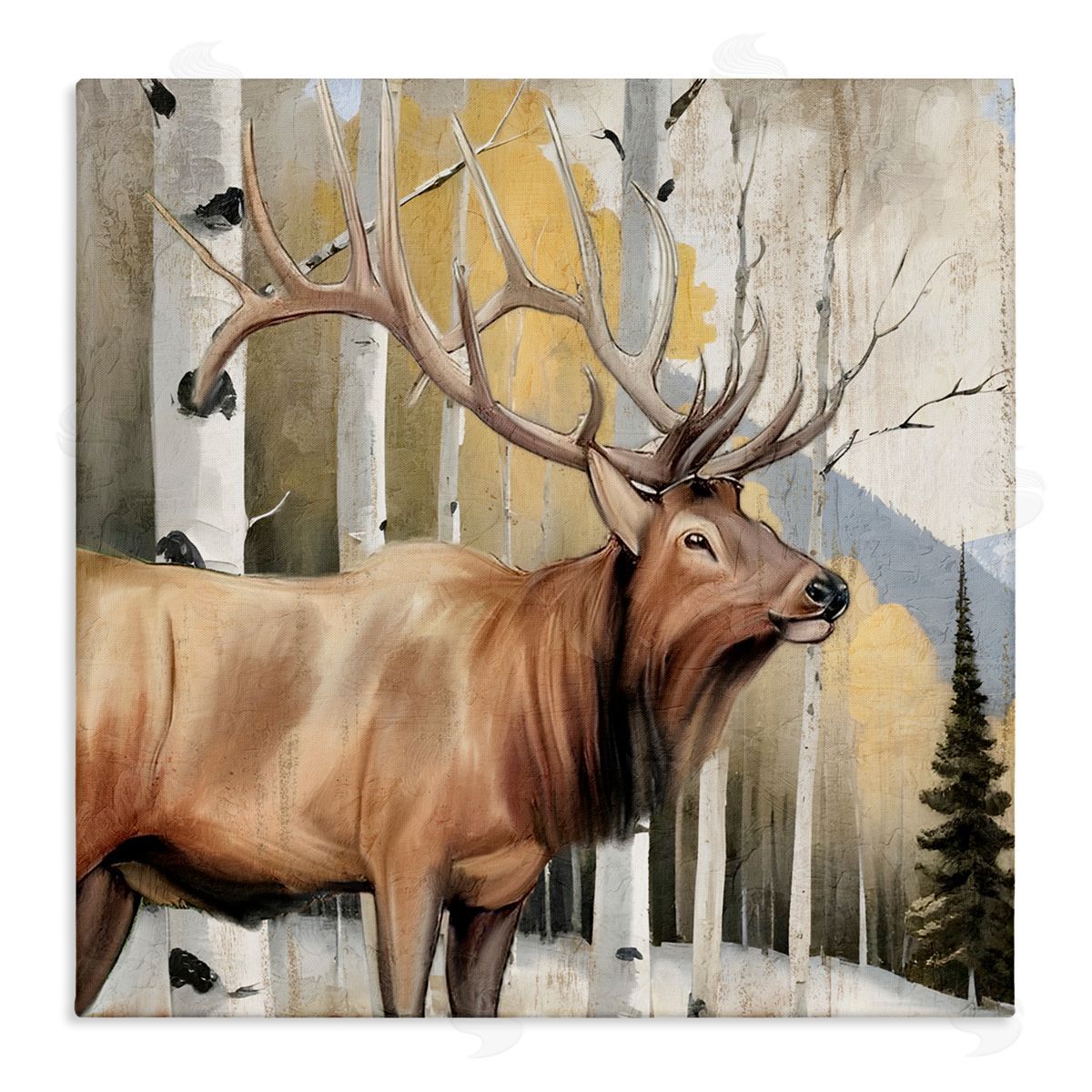 Kim Allen Mountain Walk Elk Forest Canvas Wall Art Print
