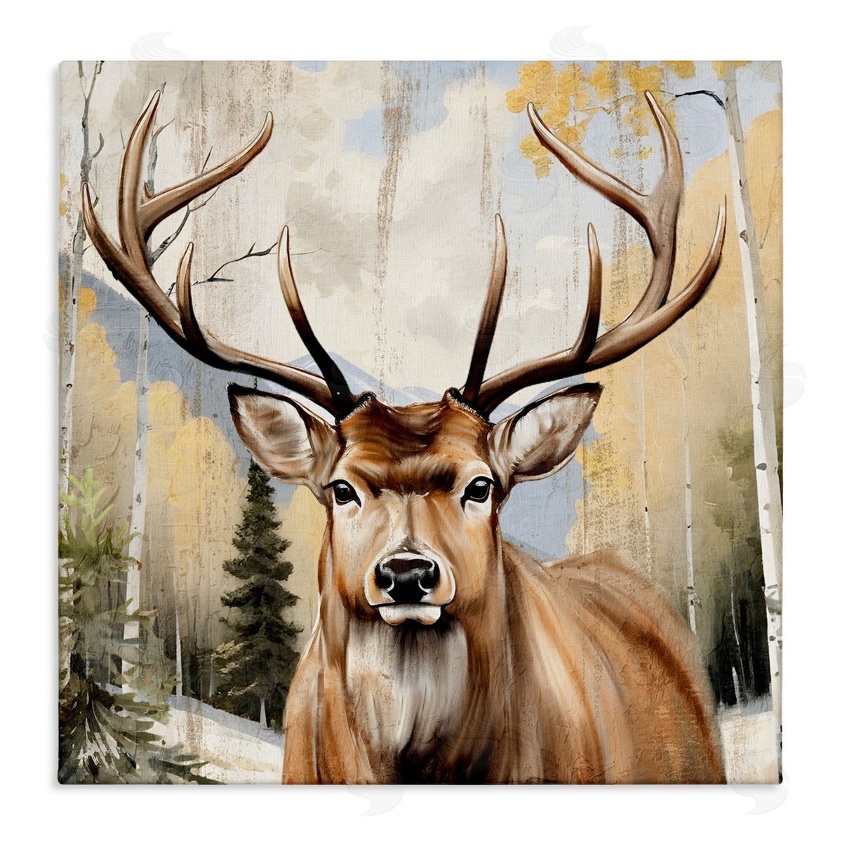 Kim Allen Mountain Walk Elk Portrait Canvas Wall Art Print