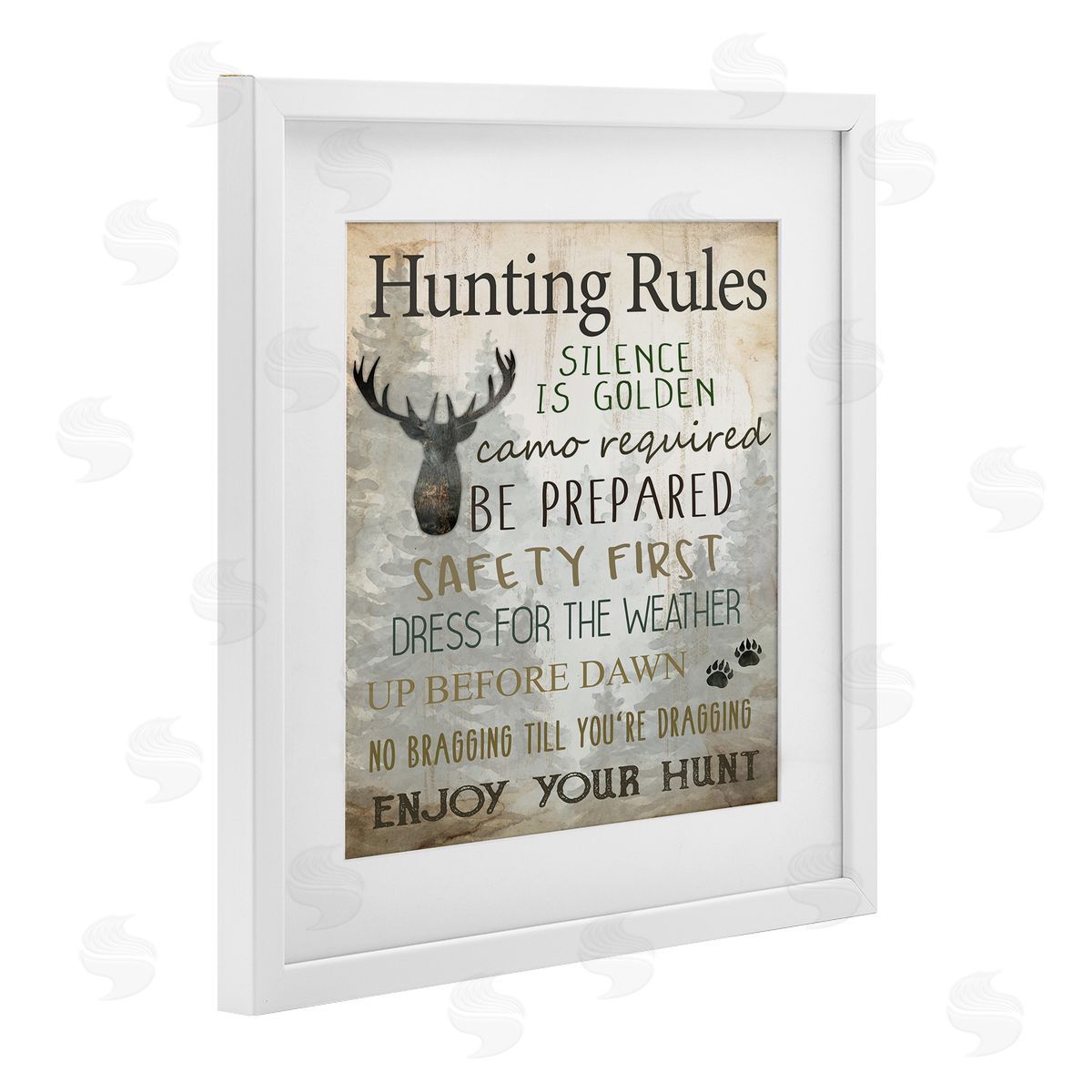Kim Allen Hunting Rules Rustic List Canvas Wall Art Print