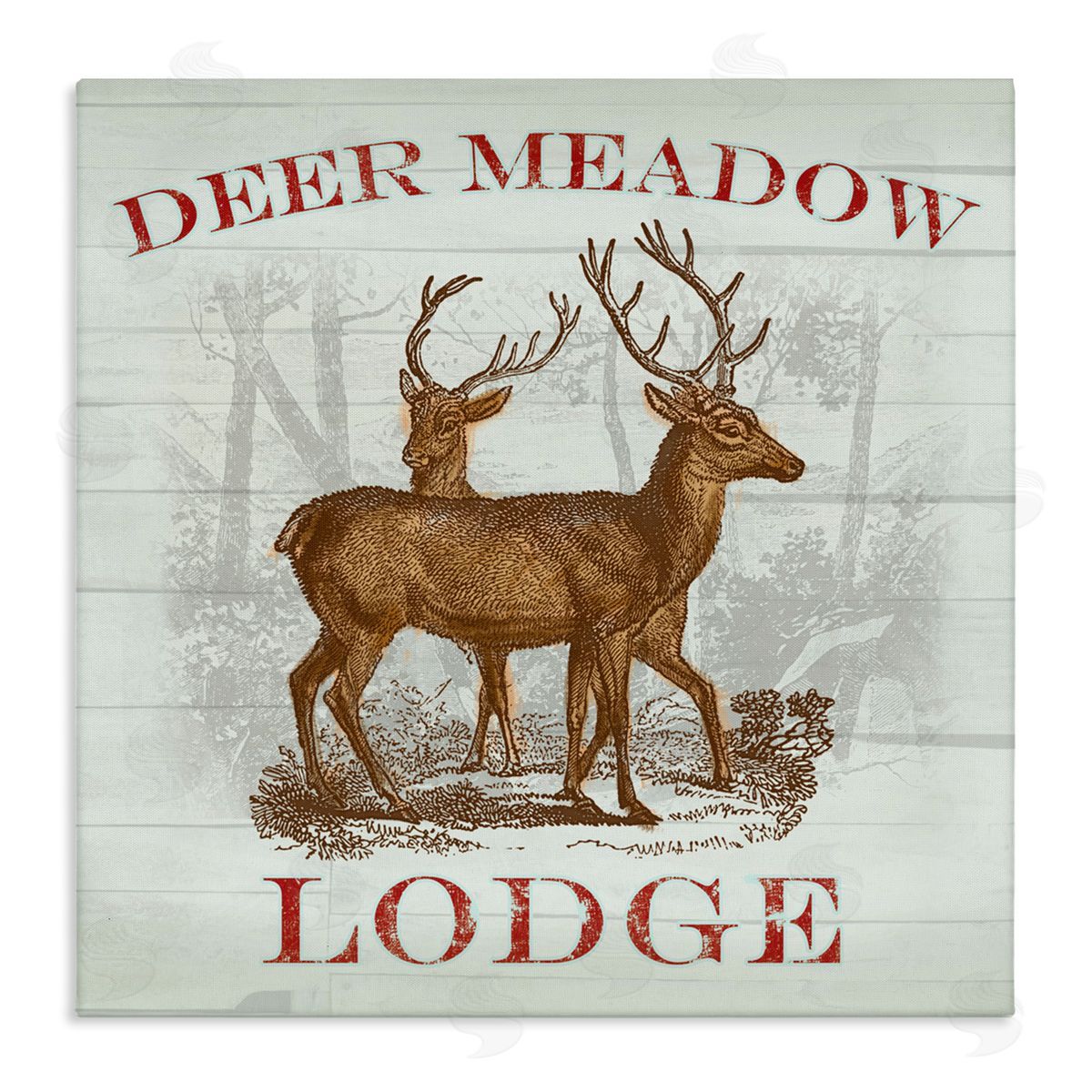 Lula Bijoux & co. Deer Meadow Lodge Canvas Wall Art Print